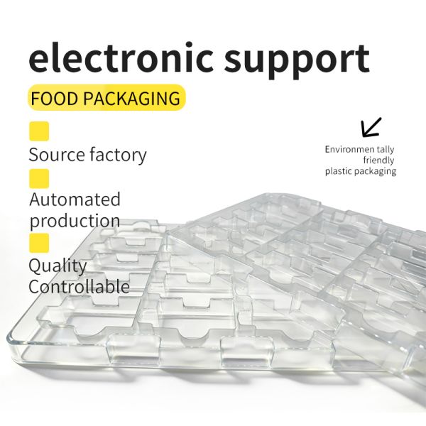 Customized disposable PET transparent 20 cells electronic anti-static component tray