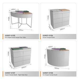 Retail Store Stand Grey Wooden Sample Island For Customized Display Furniture
