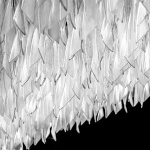 Custom Modern Leaf Glass Pendant Lights Villa Hotel Lobby Project Texture