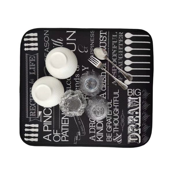 Absorbent Kitchen Microfiber Dish Drying Mat