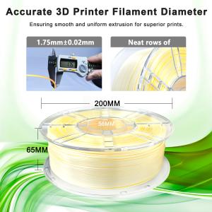 3D Printing Filament 1kg 1.75mmTransparent Gradien Color Filament Yellow Orange