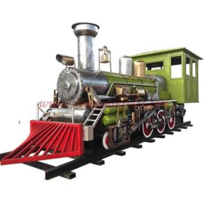Amusement Park Train Rides Fiberglass Material Customized Track Length