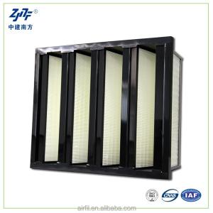 High Efficiency Pleated HEPA H14 H13 V Bank Air Filter For Ventilation System