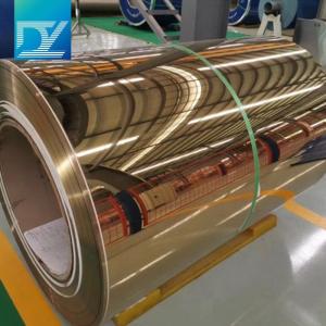 Wholesale Cold Rolled Gold Mirror Embossed 100mm Ss430 Color Coated Steel Coil from china suppliers