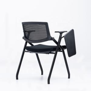 Stainless Steel Stackable Conference Tablet Chair with Fabric Padding and