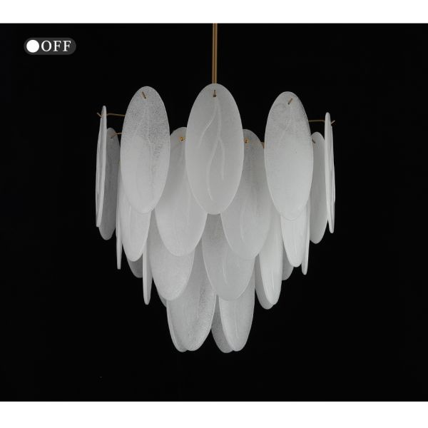 Modern chandeliers for living room glass round art décor leaf chandelier(WH-MI-320)