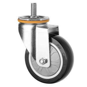 5 Inch Medium Duty PU Caster With Threaded Stem