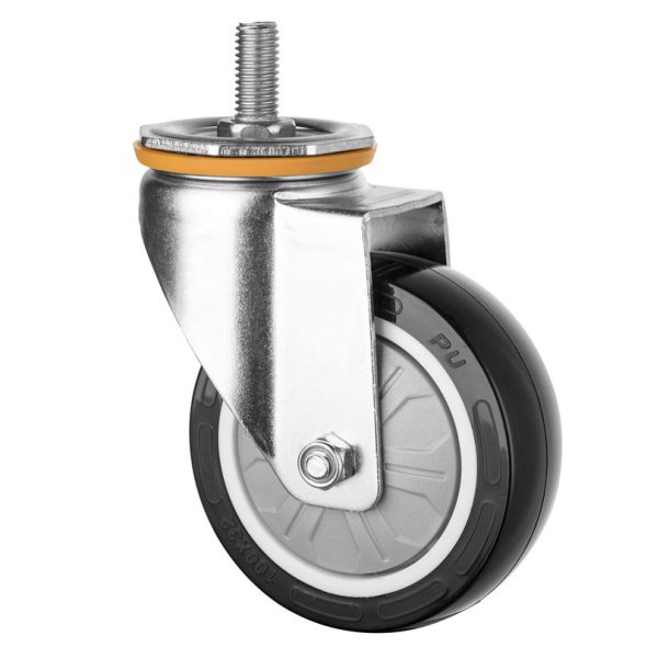 Quality 5 Inch Medium Duty PU Caster With Threaded Stem for sale