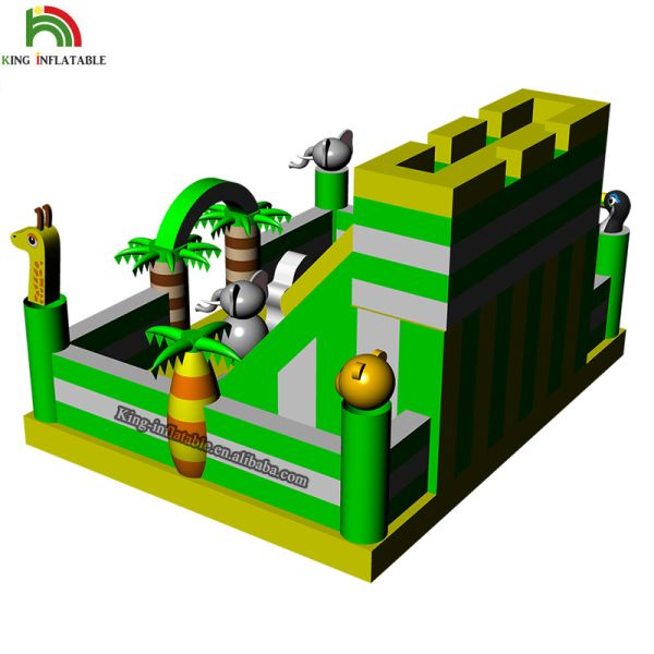 PVC Animal Inflatable Bouncy Castle Bed , Blow Up Kids Water Slide