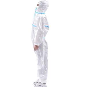 China White Blue Disposable Isolation Gown , Disposable Coverall Suit For Intensive Care Unit on sale