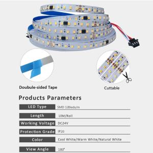 120LEDs 8mm 3000K Warm White Electroplate SMD2835 LED Strip Light for DC 24V