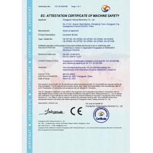 Dongguan Hyking Machinery Co., Ltd. Certifications