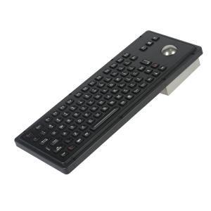 Black Marine Usb Panel Mount Keyboard With Optical Trackball