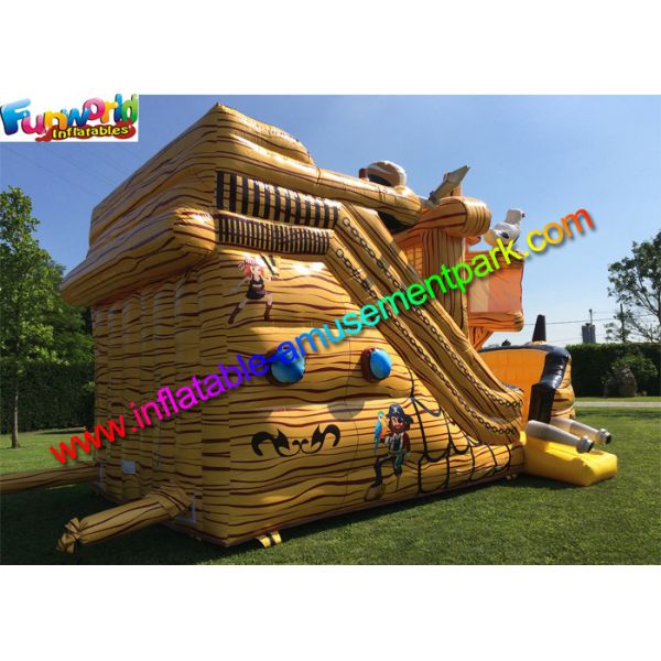 0.55mm Pvc Giant Inflatable Pirate Slide Cute Clown Attractive Inflatable Boat For Kids