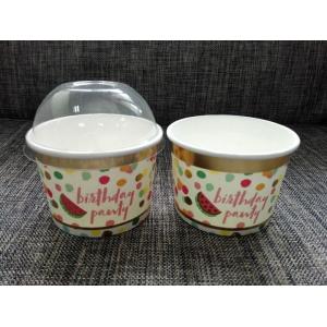 5oz Disposable Paper Ice Cream Cups Food Grade Paper Gelato Cups Flexo Print