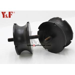 Black Round Rubber Bobbin Mounts Vibration Resistance Heavy Duty