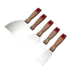 Wooden handle 3 Inch Carbon Steel Soft Grip Heavy Duty Bent Putty Knife Scraper