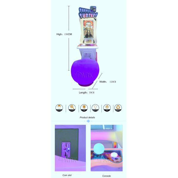 Indoor Redemption Arcades Video Panda Parkour Lottery Game Machine L590*W1200*H1560