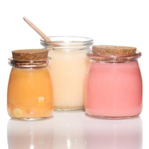 Wide Mouth Yogurt Glass Pudding Jars With Lids 100ml 150ml