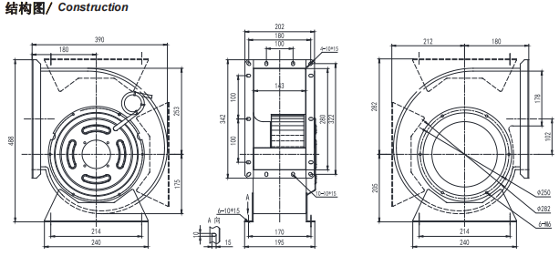 0.5kW Forward Centrifugal Fan 1210 Rpm Speed Galvanized Steel Impeller