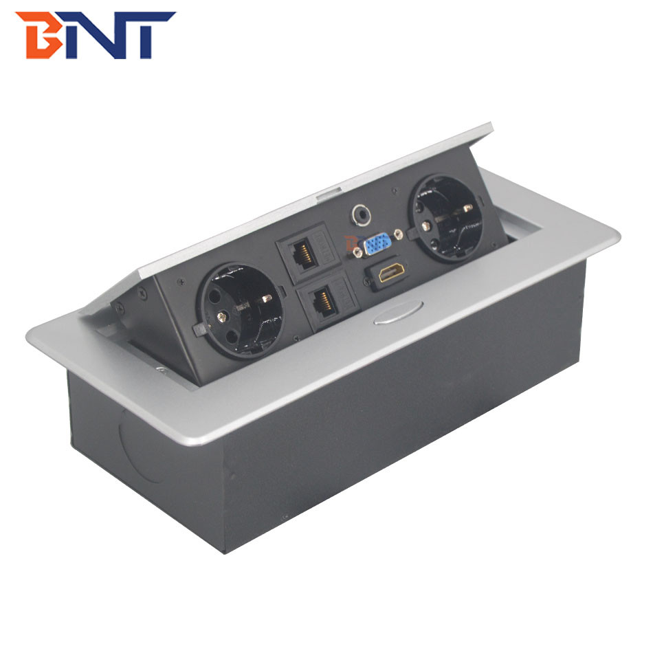 BNT European power conference table socket with media interface