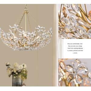 Gold crystal chandelier lights for living room tree branch Cheshire Basin