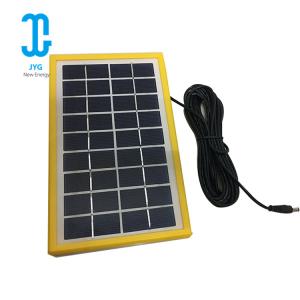 220ma Polysilicon Epoxy Solar Panel 3W 6V Tempered Glassyellow Frame