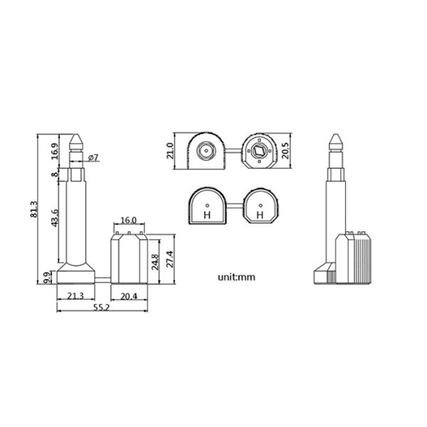 Disposable Tamper Proof Bolt Container Seal Light Weight Laser Print