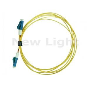 Yellow LC LC Fiber Patch Cord , PVC Material 3 Meter Simplex Fiber Optic Cable