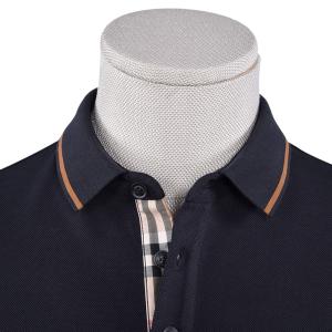 Men'S Quick Dry Cotton Polo Shirt With Stand Up Collar And Green Printing