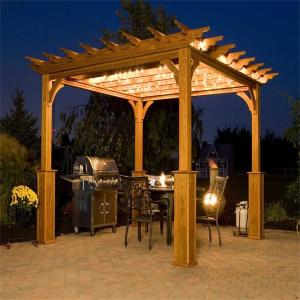 2.2M Bamboo Pergola Wood Material Pergola With Composite Decking Uvproof