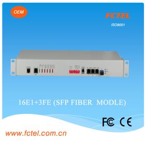 16E1 plus 3 port 100M Ethernet and 1 port optical ethernet PDH multiplexer  single mode single core fiber 20km AC + DC