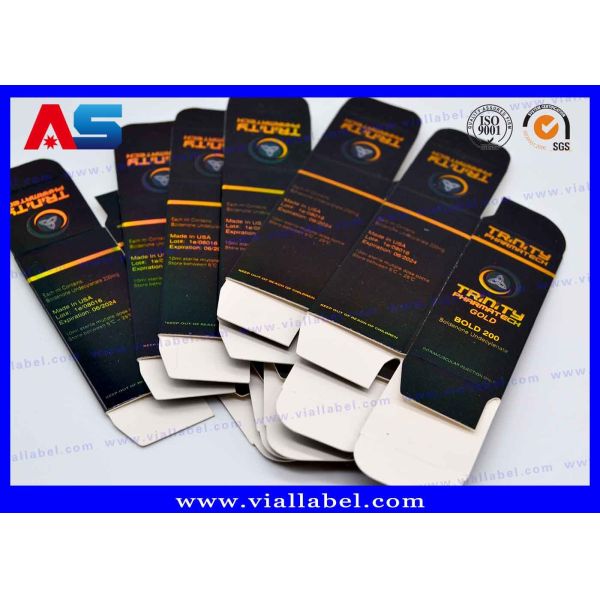 Quality White Package Box Gold Foil Shiny Vial Carton Box With Scratch Off Security Code small packaging boxes for sale