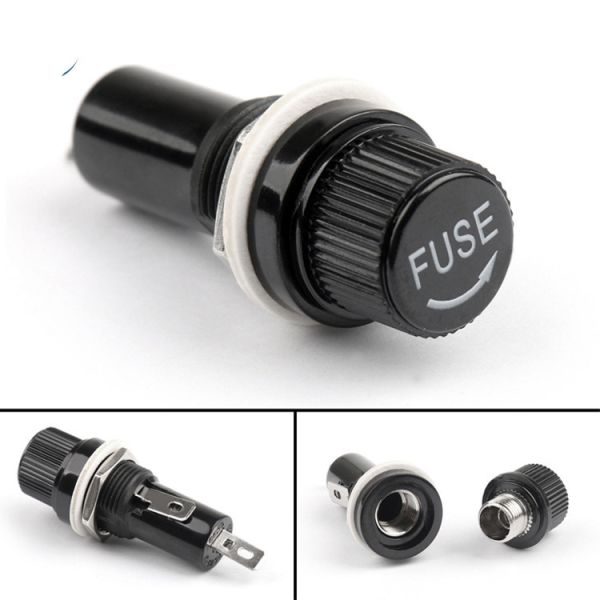 R3-13 H3-13 Panel Fuse Holder Nut Mounting Quick Connect 3AG 6.35x32mm Glass