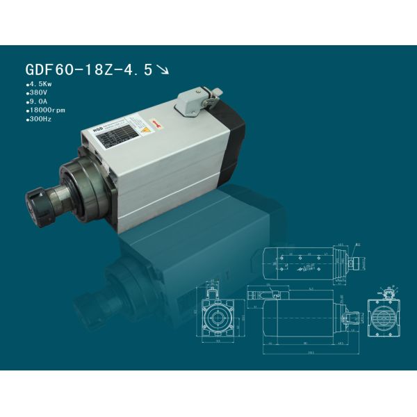 GDF 46-18Z air cool 3.5kw cnc tools spindle motor 380v /220v with 18000rpm