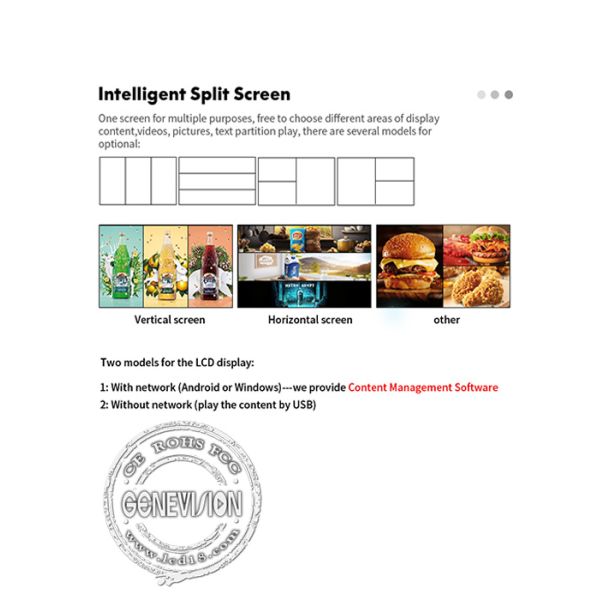 500cd/sqm 3.5mm Bezel Video Wall Display For Fast Food Restaurant