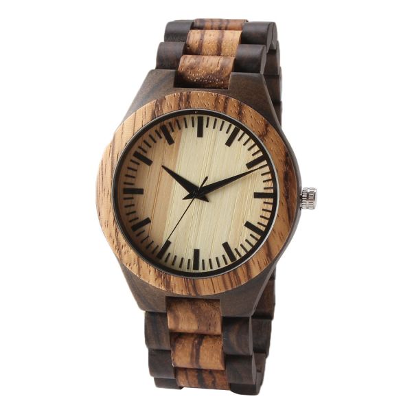 Quality Zebra Analog Quartz Wooden Wrist Watch Lightweight Handmade Ce/Rohs Approval for sale