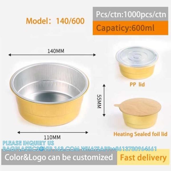 128mm Diameter 450ml Custom Logo Disposable Factory Price Aluminum Foil Containers Disposable Aluminium Cake Bake Tray