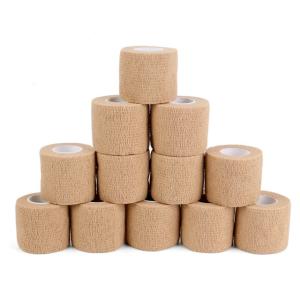 Wholesale Cohesive Bandage 2" x 5 Yards, 6 Rolls, Self Adherent Wrap Medical Tape, Adhesive Flexible Breathable First Aid Gauze Ideal for from china suppliers