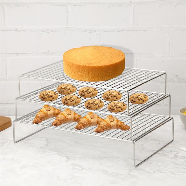 Triple Layer Cake Cooling Rack Grill Mesh Baking Grill