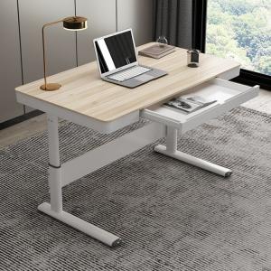 Custom Black White Wooden Sit and Stand Ergonomic Desk with Electric Glass Table