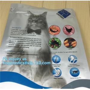 5kg large quad seal box pouch with slider zipper bag for dog pet food packing,