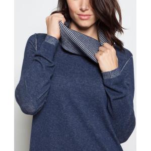 China Funnel Neck Plaited Knit Pullover Sweater 70 % Cotton 20 % Nylon 10 % Silk Material on sale