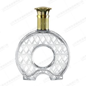 Glass Base Round Copper Coin Style Bottom Whiskey Vodka Bottle 100ml 250ml 500ml