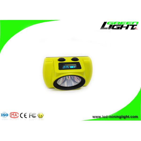 Quality 18000Lux OLED Screen LED Miner Headlamp Magnetic USB Rechargeable ABS / PC Lamp Body for sale