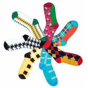 Elegant fashion plaid patterned design autum casual breathable OEM cotton socks