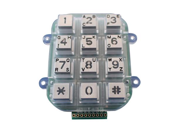 Quality Numeric Metal Keypad 4x3 Acess Control System IP65 12 Keys Dot Matrix Interface for sale