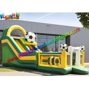 Commercial Soccer Inflatable Slide With Football Bouncing Castle