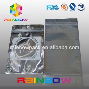 Three Side Seal Front Transparent Back Foil Anti Static Bag With Zipper And Tear Notch