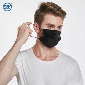 S&J Factory supply custom logo colorful black 4ply 3ply disposable face mask